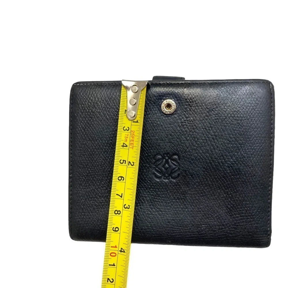 Loewe black blue leather wallet unisex